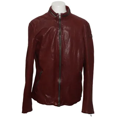 Leren jack (Bruin) van Tigha Katoen, Leer, Polyester