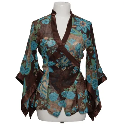 Kimono (Brun, Blå, Flerfarvet) fra Cotton Club Elastan, Polyester