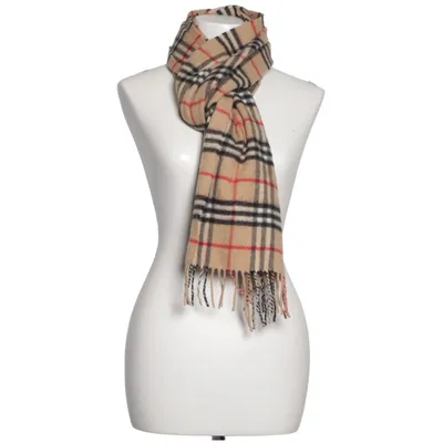 Écharpe (Beige, Noir, Rouge) de Burberry Cachemire, Laine
