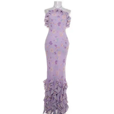 Halterneck-kjole (Lilla, Flerfarvet) fra Majorelle Polyester