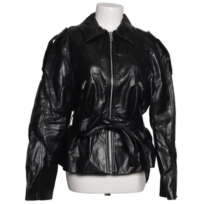 Bikerjacka (Svart) från H&M Metallfiber, Polyester, Polyuretan, Viskos