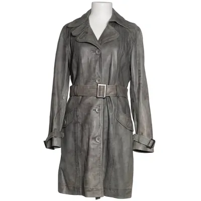 Läderkappa (Grå) från Oakwood Polyester