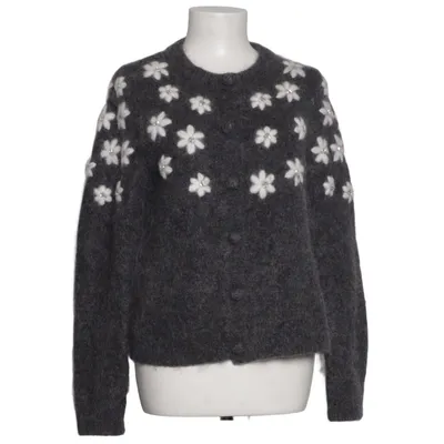 Cardigan (Gray, White) from La Maille Sézane Elastane, Mohair, Polyamide, Wool