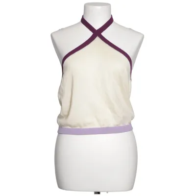 Halternecktopp (Beige, Lila) från Saks Potts Merinoull, Silke