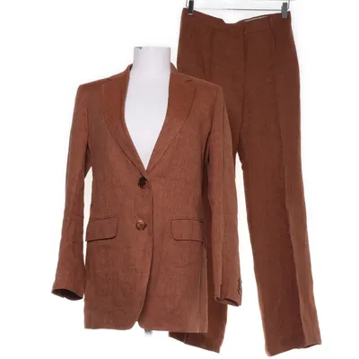 Jakkesæt (Brun) fra MaxMara Studio Linned, Viscose, Cupro