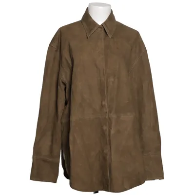 Läderjacka (Grön) Bomull, Skinn, Polyester