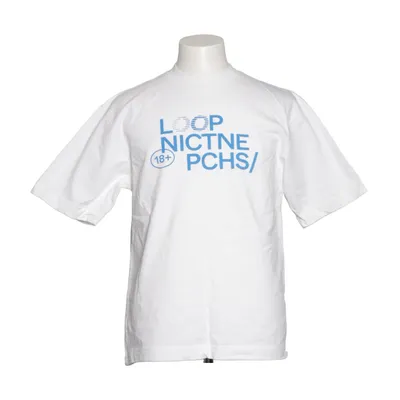 T-shirt (Blanc, Bleu) de Loop Coton