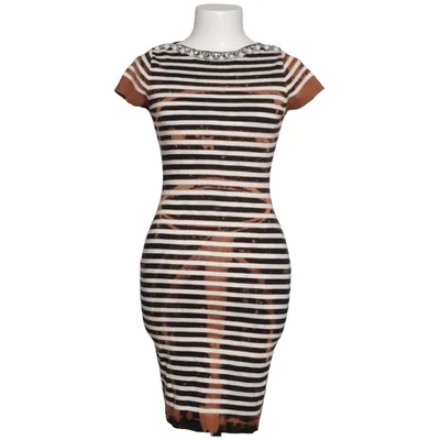 Jurk (Zwart, Wit, Bruin) van Paccio Elastaan, Viscose