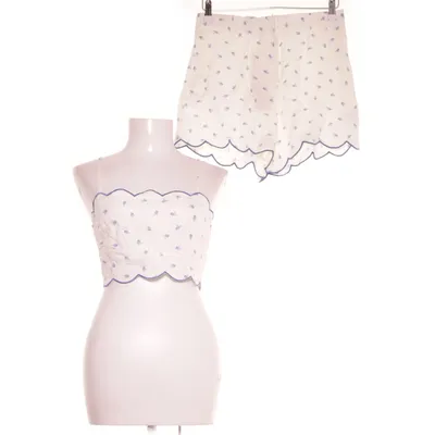 Set (Wit) van H&M Linnen, Viscose, Katoen