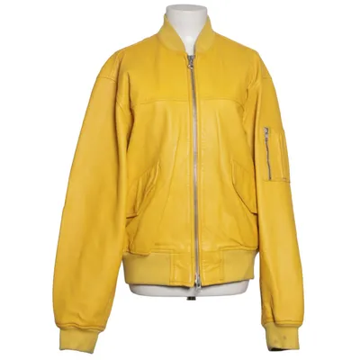 Blouson (Jaune) de Oval Square Élasthane, Cuir, Polyester