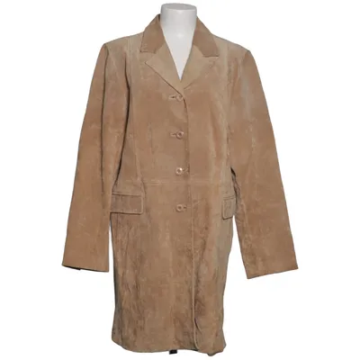 Läderkappa (Beige) från NUAGE Skinn, Polyester