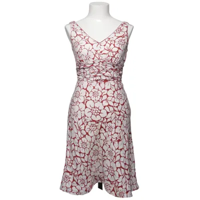 Dress (White, Red) from Ann Taylor Acetate, Silk