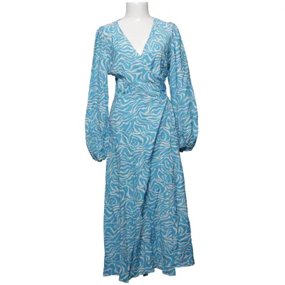 Wrap dress (Blue, White) from Object Nylon, Viscose