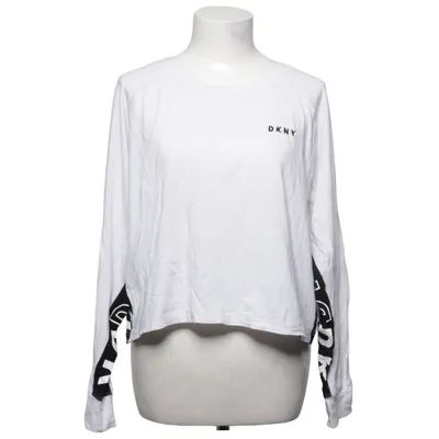 Collegetröja (Vit, Svart) från DKNY Sport Bomull, Elastan, Modal