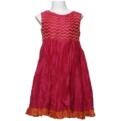 Jurk (Roze, Oranje, Meerkleurig) van Fabindia Katoen, Zijde