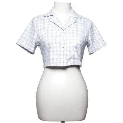 Chemise à manches courtes (Bleu, Blanc) de John Galt Élasthane, Polyester, Viscose