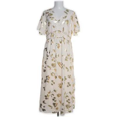 Maxi dress (Beige, Gold) from Shein Curve Elastane, Polyester