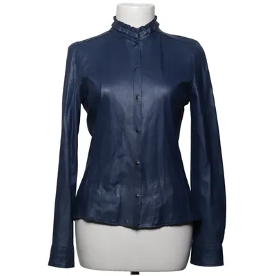 Läderjacka (Blå) från Elie Tahari Elastan, Skinn, Polyester