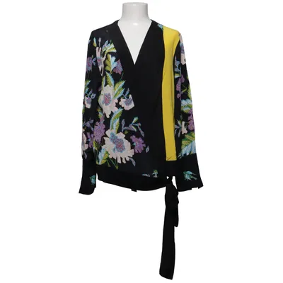 Slå-om bluse (Sort, Gul, Flerfarvet) fra Diane von Furstenberg Elastan, Silke