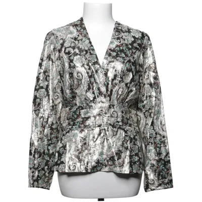 Bluse (Guld, Grøn, Flerfarvet) fra Sandro Metallfiber, Polyester, Viscose