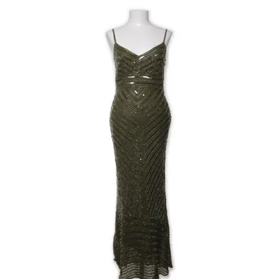 Aftonklänning (Grön) från Collection Polyester