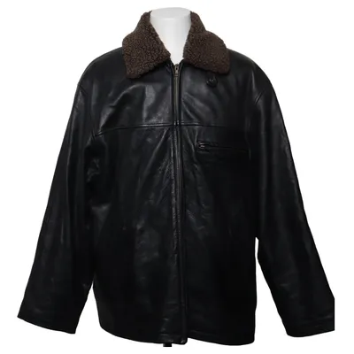 Leren jack (Bruin) van Emilio Cloud Acetaat, Acryl, Leer, Polyamide, Polyester, Wol