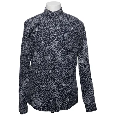 Shirt (Blauw, Wit) van Dressmann Katoen, Elastaan