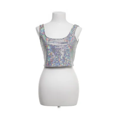 Crop top (Silver) from Collection Pimkie Elastane, Metallic fiber, Polyamide, Polyester