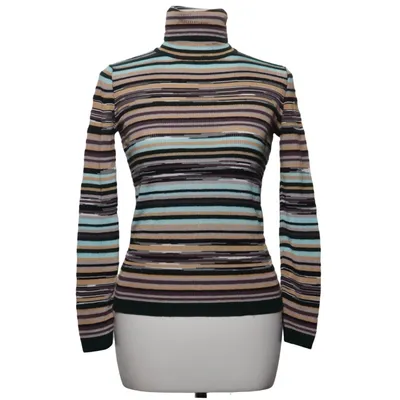 Rollkragenpullover (Blau, Braun, Mehrfarbig) von Missoni Merinowolle, Viskose