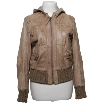 Læderjakke (Beige, Brun) fra Oakwood Akryl, Læder, Polyester, Viscose