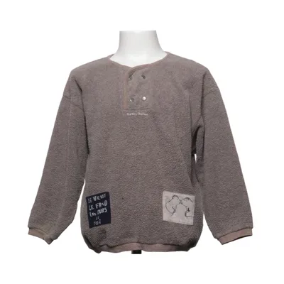 Fleece trui (Bruin) van New Man Polyester, Viscose
