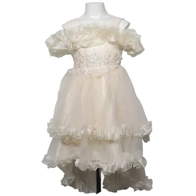 Flower girl dress (Beige) Polyester
