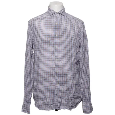 Shirt (Blauw, Bruin, Wit) van Davide Cenci Linnen