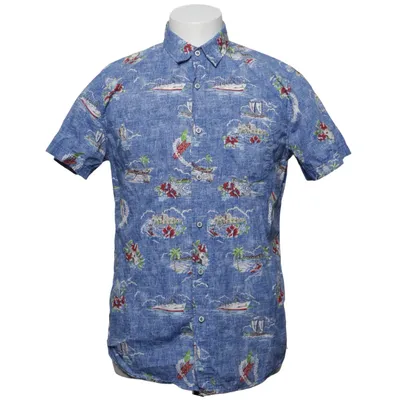 Short sleeve shirt (Blue, Multicolored) from 21 Men Cotton
