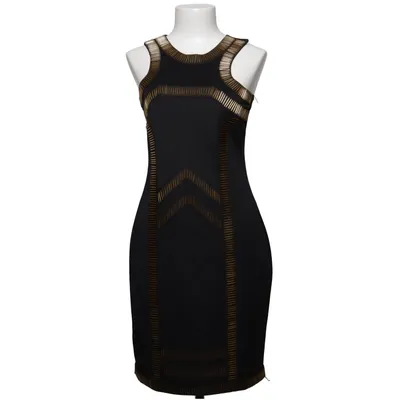 Dress (Black, Gold) from Sequin Mania Elastane, Polyester