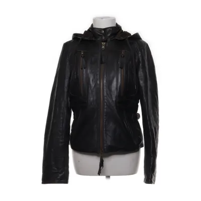 Läderjacka (Svart) från Armani Jeans Polyester, Skinn, Viskos