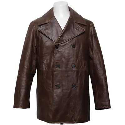 Leren jas (Bruin) van Conwell Leer, Polyester