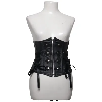 Corset (Noir) de Burleska Coton, Faux cuir