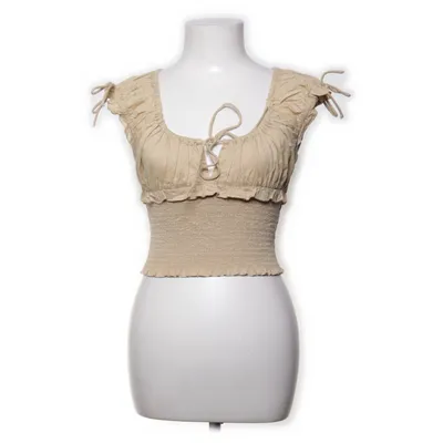 Crop top (Beige) van Urban Outfitters Katoen