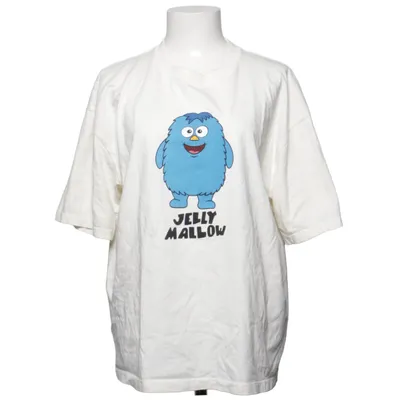 T-shirt (White, Blue) from Jelly Mallow Cotton
