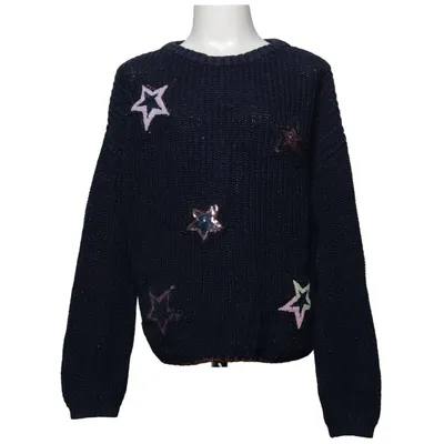 Pull-over (Bleu, Multicolore) de M&S Kids Coton, Fibre métallique, Polyester