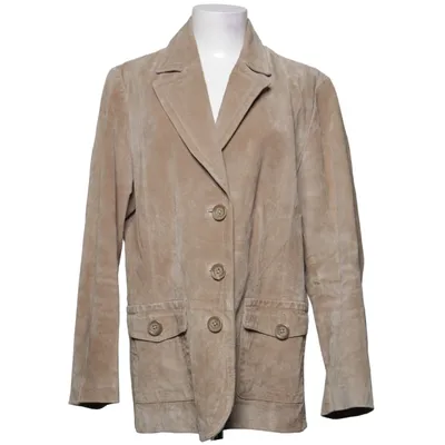 Læderblazer (Beige) fra Generous by Lindex Polyester, Ruskind