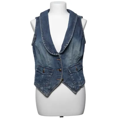 Spijker gilet (Blauw) van Denim & Co Katoen