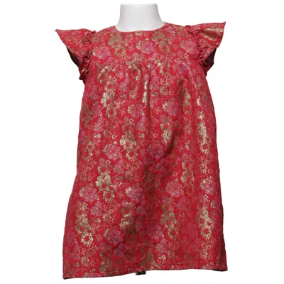 Robe (Rouge, Or) de Christina Rohde Acrylique, Fibre métallique, Polyester
