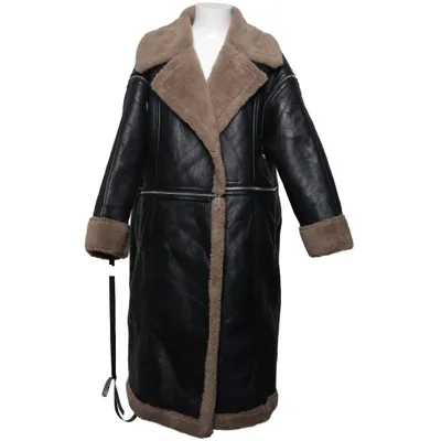 Shearlingjakke (Sort, Beige) fra Boohoo Polyester, Polyurethan