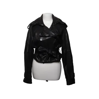 Biker jacket (Black) from H&M Studio Leather, Viscose