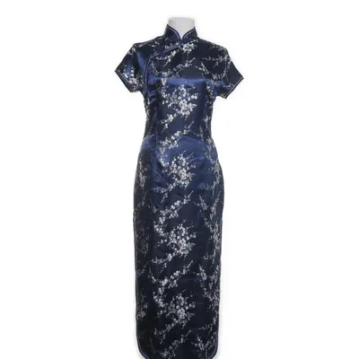 Cheongsam (Blue, White) from Ljnzhjxju Silk