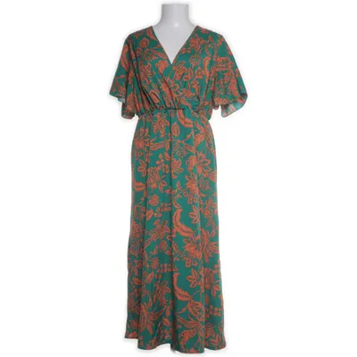 Maxi dress (Green, Orange) from Shein Curve Polyester