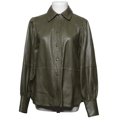 Leather jacket (Green) from Ganni