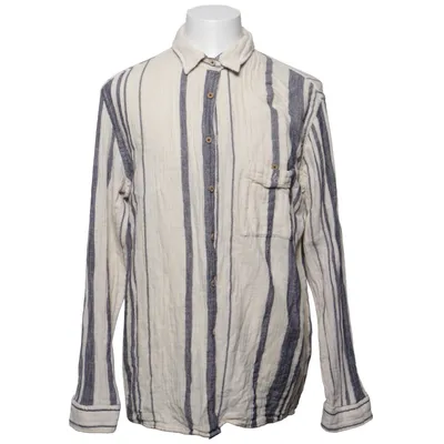 Shirt (Beige, Blauw) van Zara Katoen